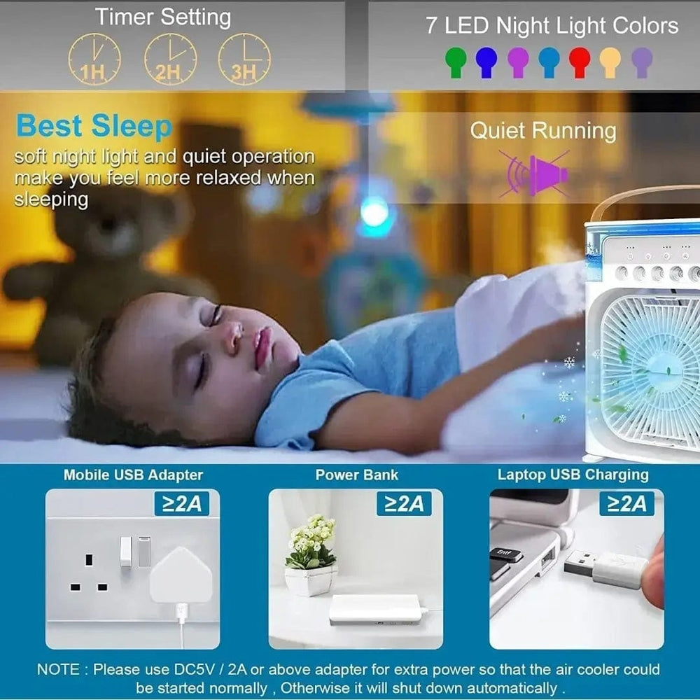 COOLERMST PORTABLE 4-IN-1 MINI AIR COOLER FAN (LAST 50PCS)