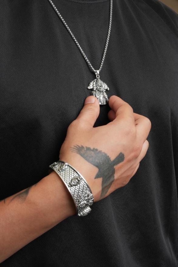 5 Mukhi Hanuman Kada with 5 Munjai Hanumna Pendant with Chain