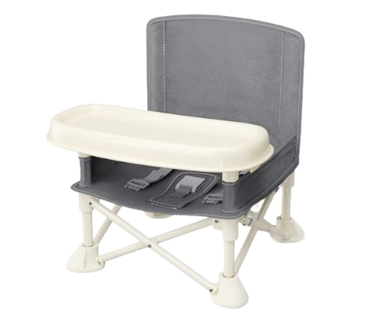 Portable Baby Chair | Camp Chair With Removable Tray (Grey)