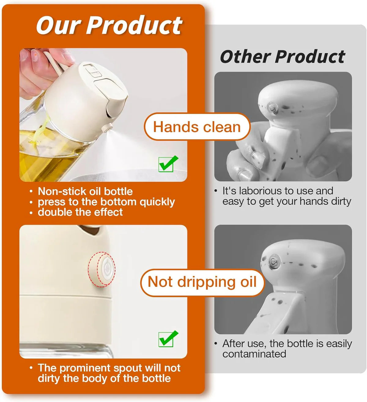 2 In 1 Oil Glass Sprayer And Dispenser 500ML π Get Free Dishwashing Gloves π