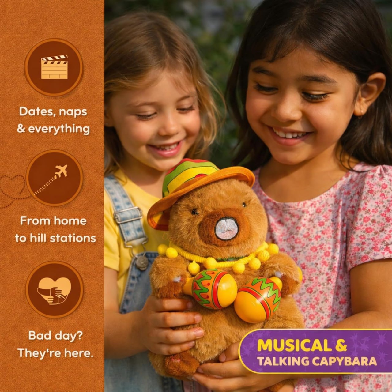 Musical Singing and Dancing Capybara Plushies (20 cm)
