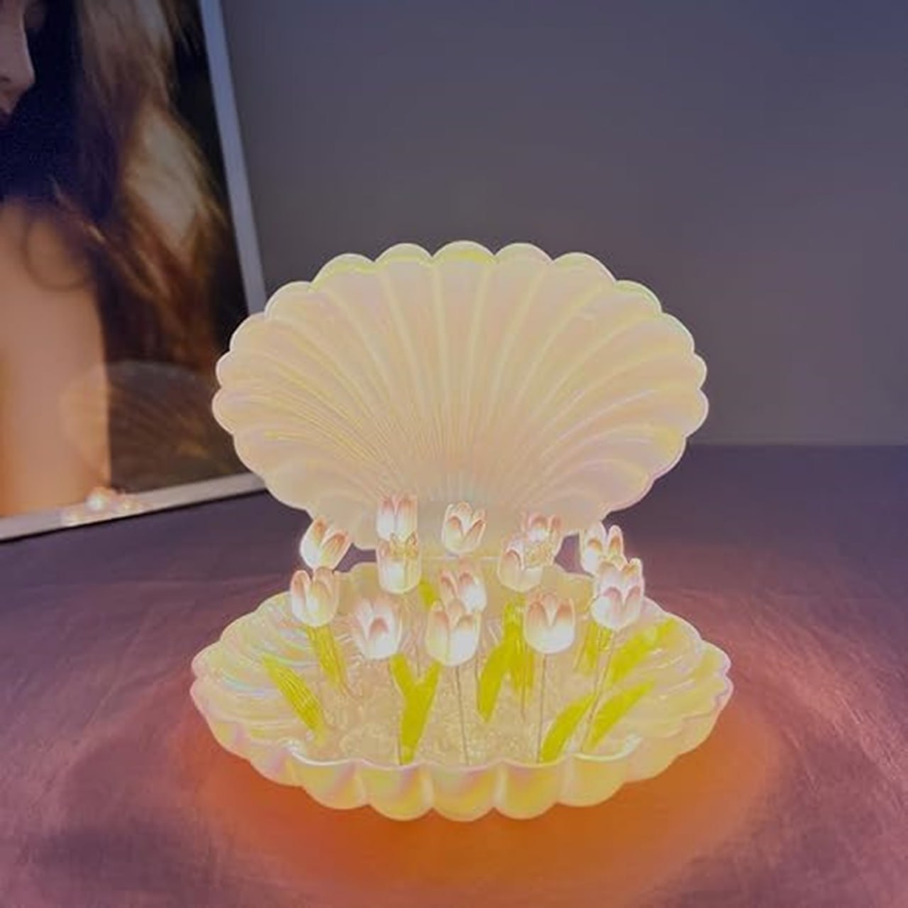 Tulip Night Light Flower Lamp Shell Light - DIY