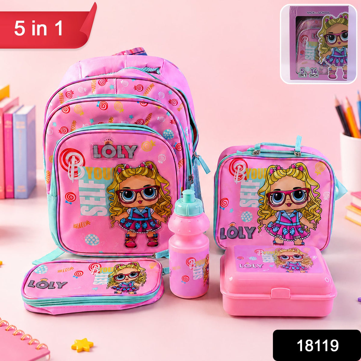 Kids School Bag Set – 5-in-1 Combo for School | Little Fashionistas
